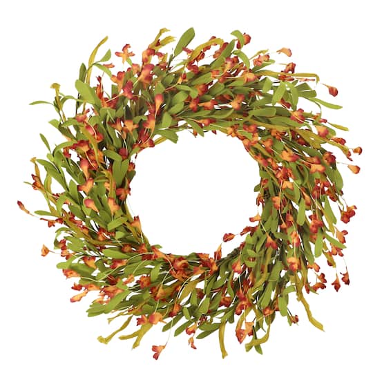 22" Orange Wildflower Wreath by Ashland®